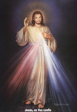 religious Oil Painting - Jesus en vos confio religious Christian